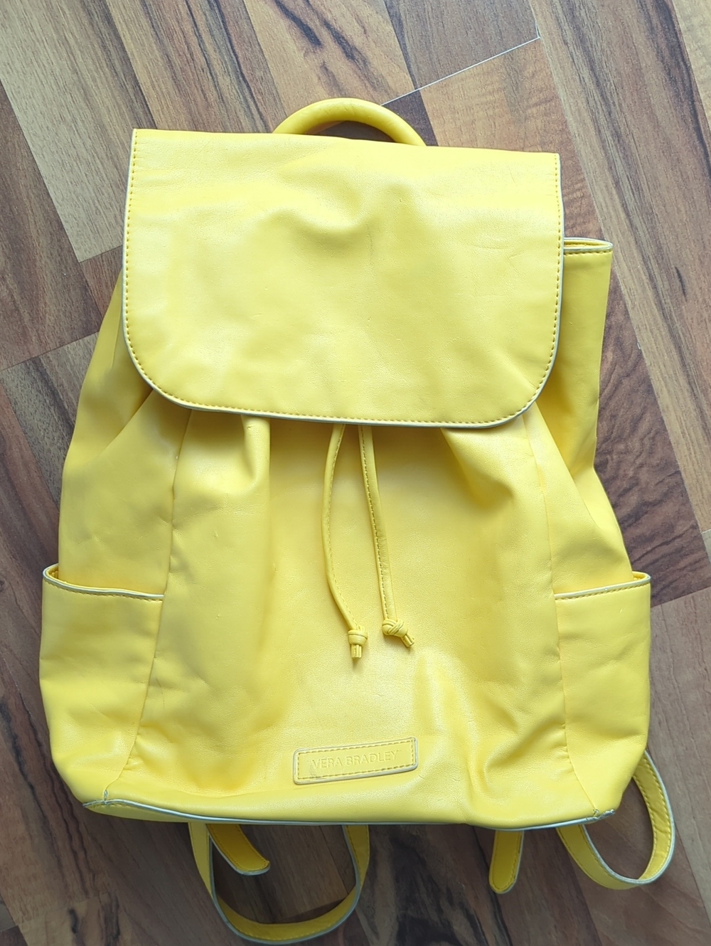 Vera Bradley Sunny Yellow Drawstring Flap Backpack